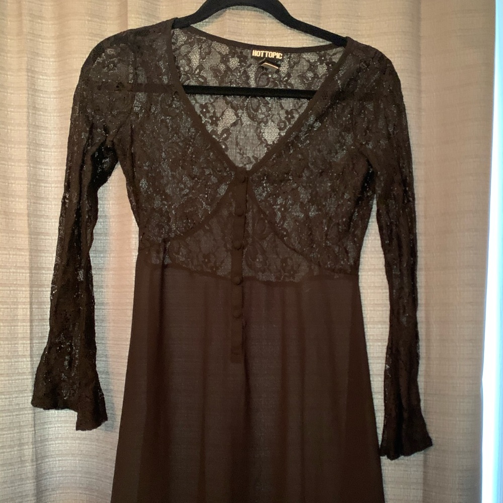 Very sheer gothy black slip dress